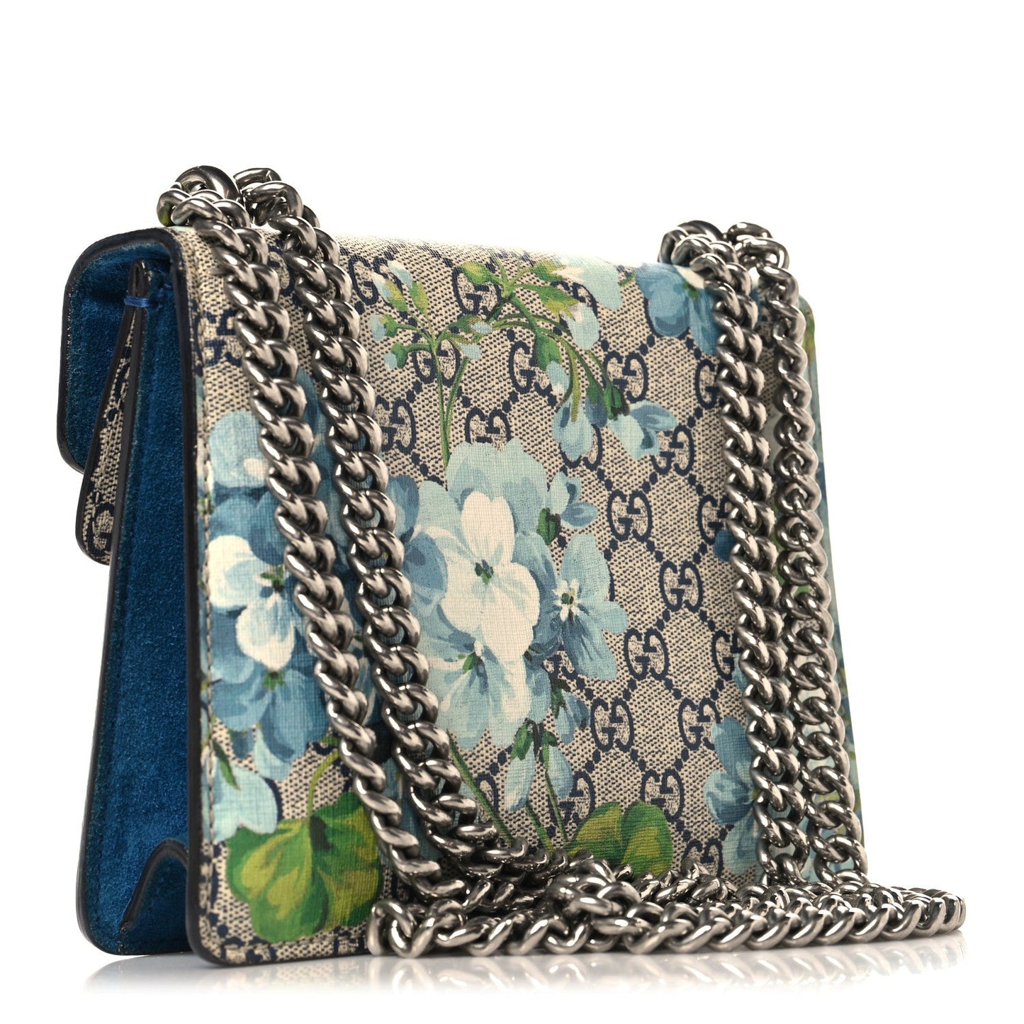 GG Supreme Monogram Blooms Mini Dionysus Shoulder Bag Beige Navy Vintage Blue
