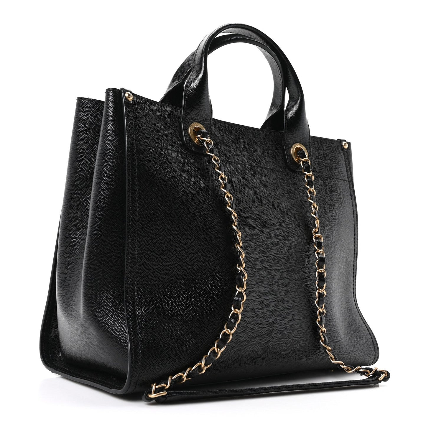 Caviar Small Studded Deauville Tote Black