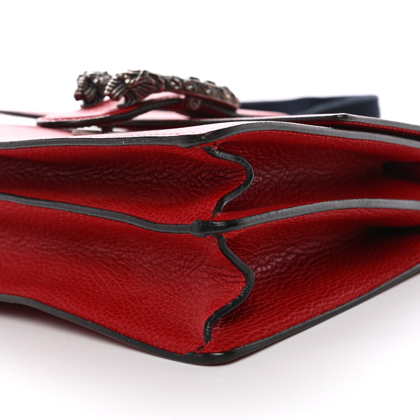Dollar Calfskin Crystal Web Medium Dionysus Bamboo Top Handle Bag Hibiscus Red Black Diamond