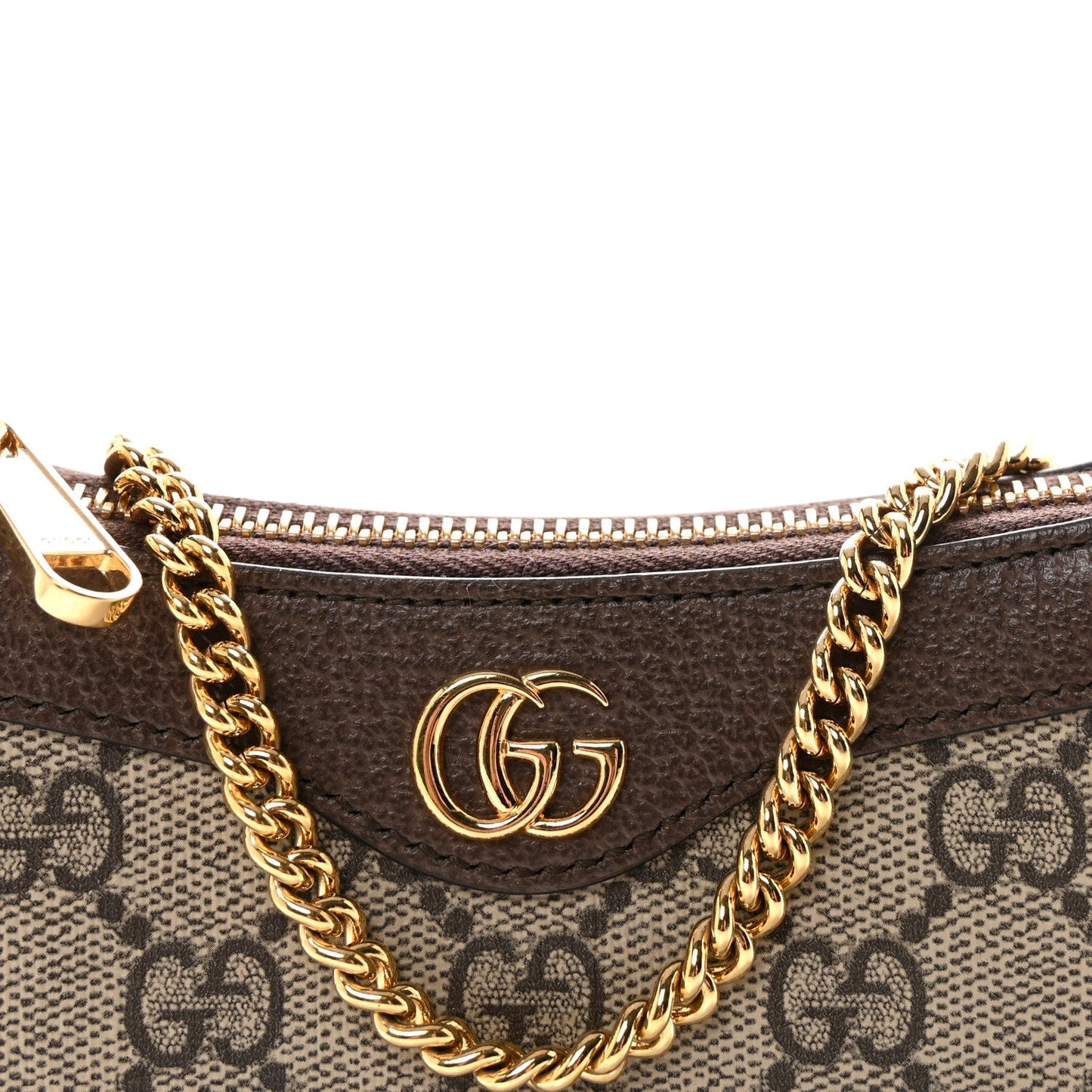 GG Supreme Monogram Textured Dollar Calfskin Mini Ophidia Chain Bag Beige Ebony