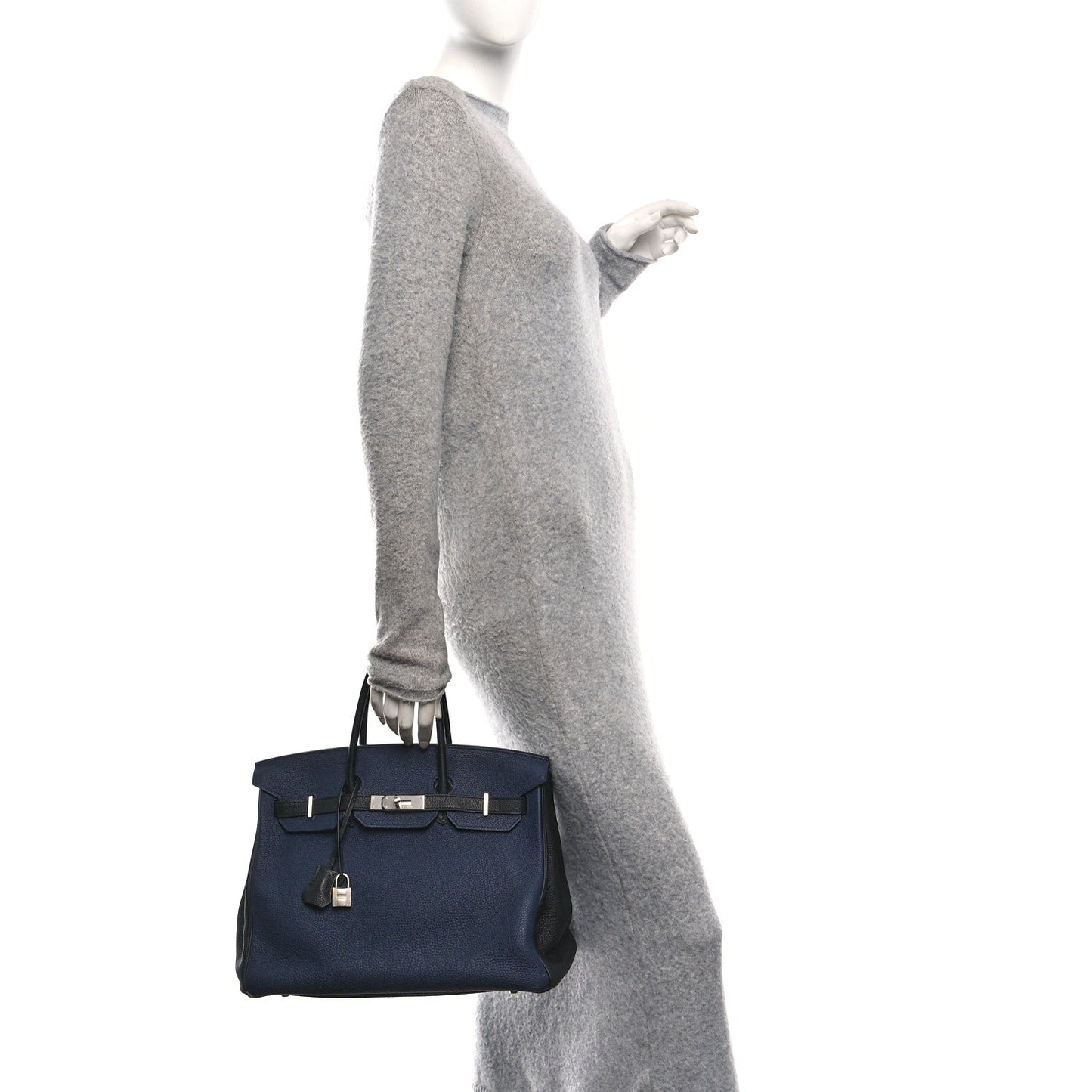 Togo Bi-Color Horseshoe Birkin 35 Bleu Nuit Black