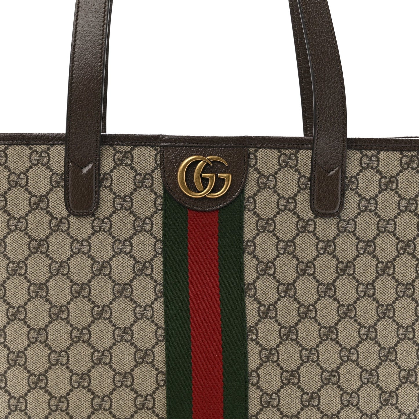 GG Supreme Monogram Medium Ophidia Tote Bag Brown