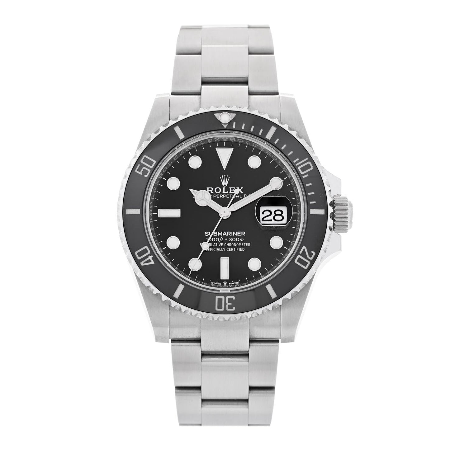 Stainless Steel 41mm Oyster Perpetual Submariner Date Watch Black 126610LN