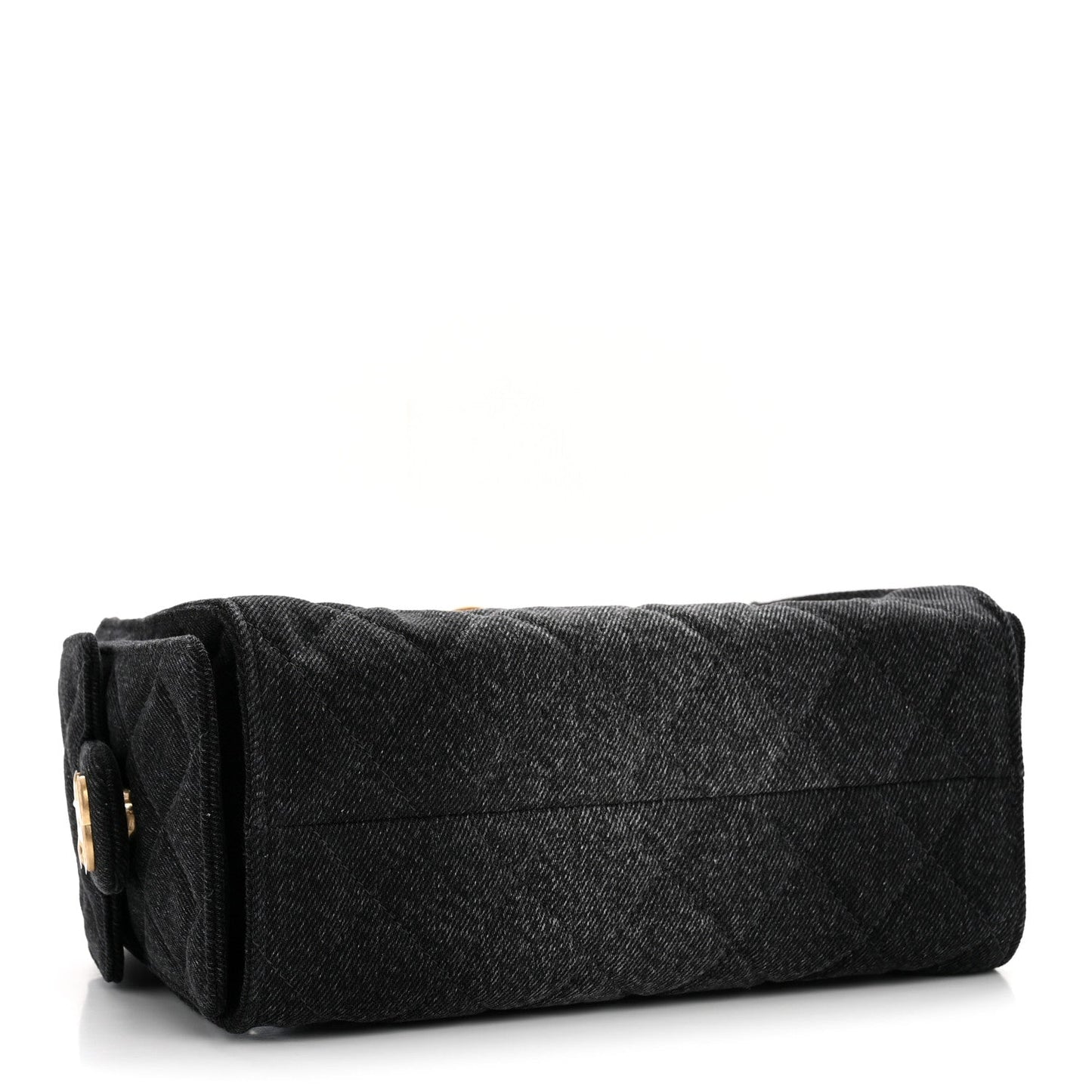 Washed Denim Quilted Mini Chanel 25 Handbag Black