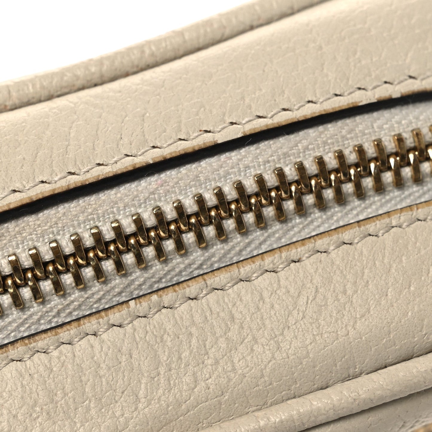 Textured Dollar Calfskin Web Mini Ophidia Shoulder Bag Mystic White