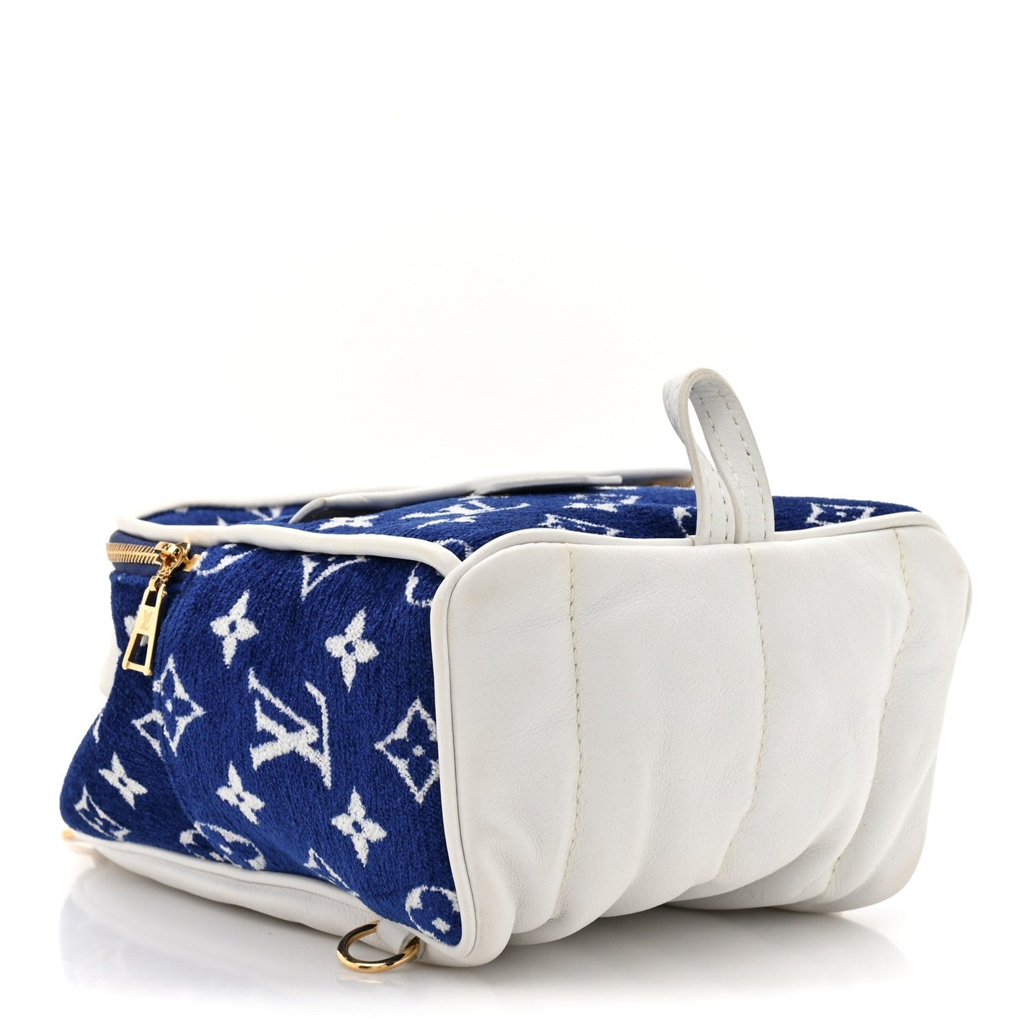 Jacquard Velvet Monogram Palm Springs Backpack Mini Blue