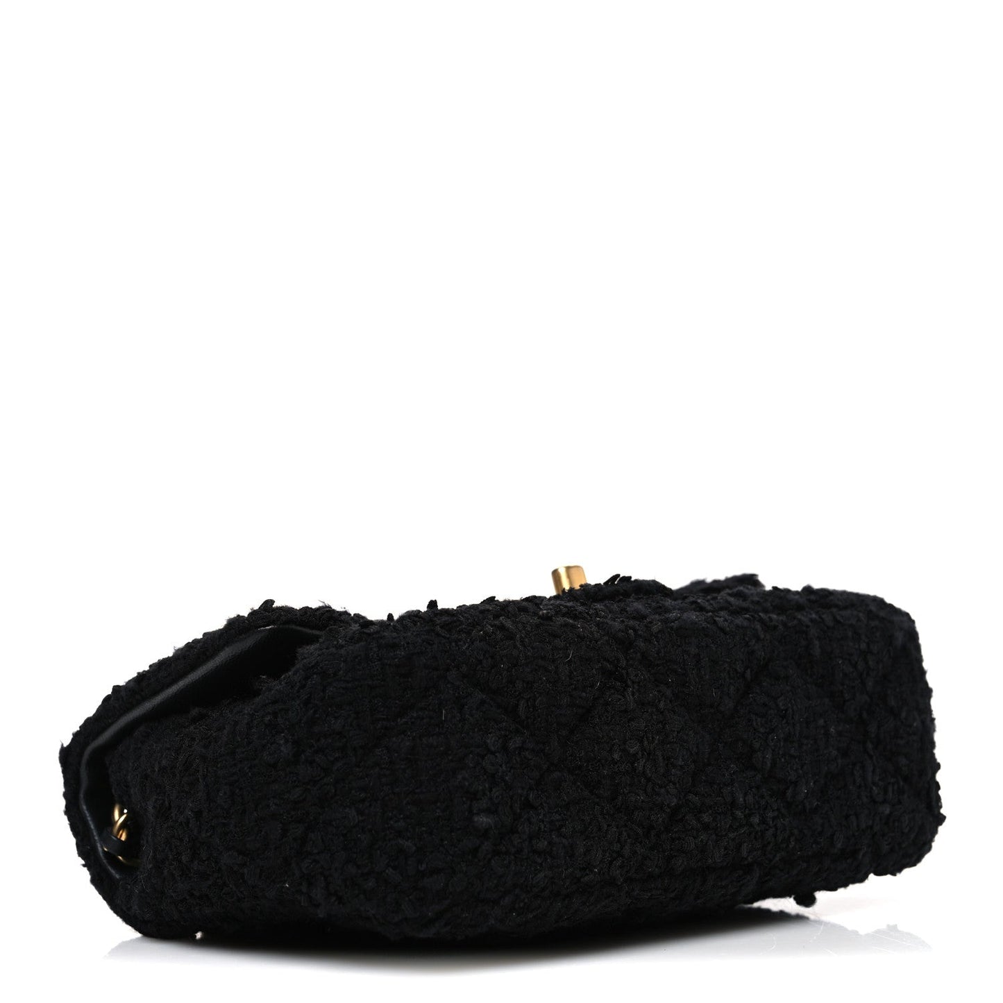 Tweed Quilted Mini Square Flap Black