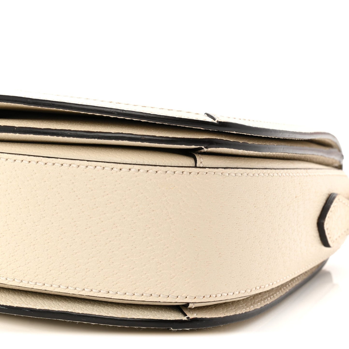 Textured Calfskin Small Ophidia Flap Messenger Bag Mystic White