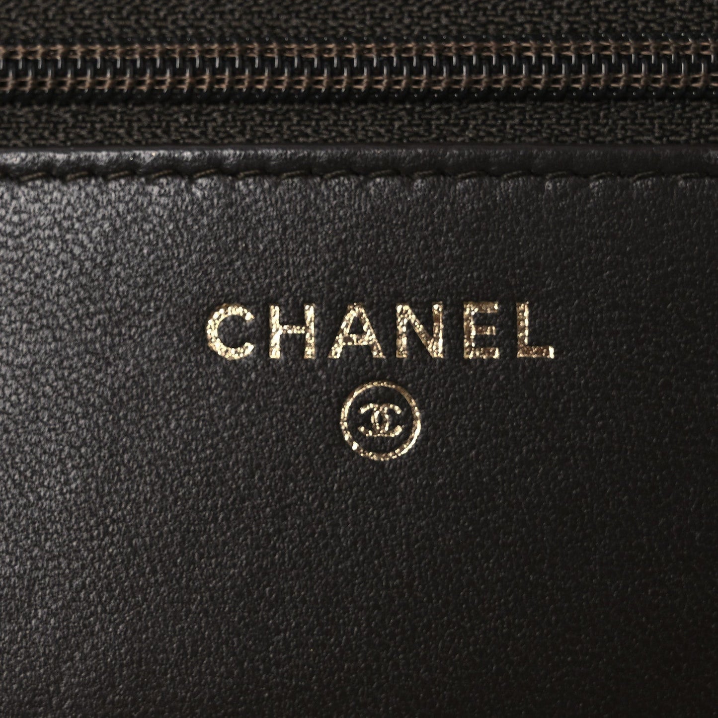 Lambskin Quilted Trendy CC Wallet On Chain WOC Dark Brown