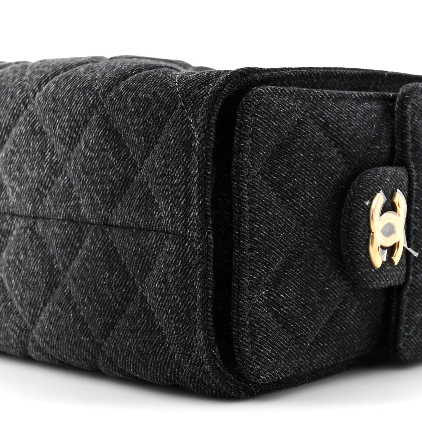 Washed Denim Quilted Mini Chanel 25 Handbag Black
