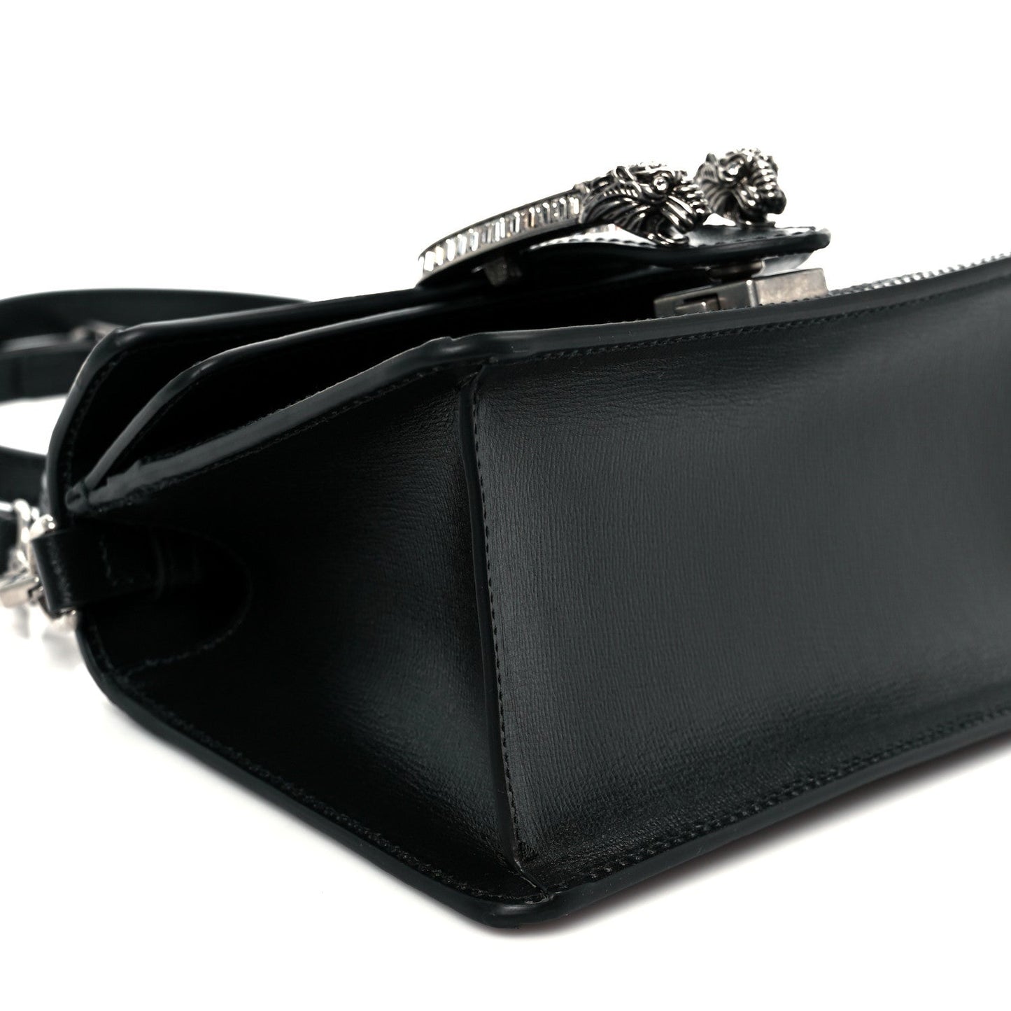 Satin Crystal GG Monogram Mini Dionysus Top Handle Bag Black