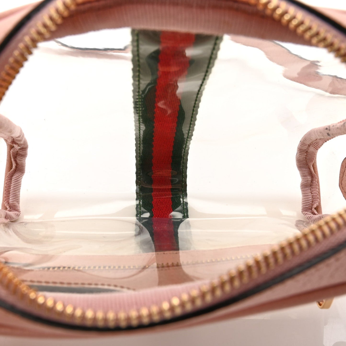 Vinyl Web Mini Ophidia Transparent Shoulder Bag Perfect Pink