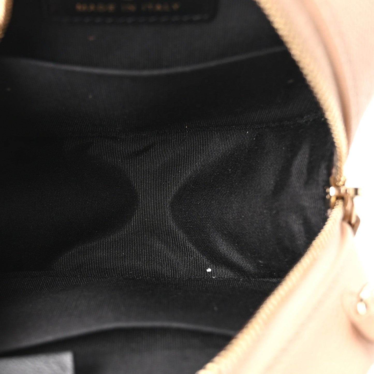 Caviar Quilted Round Filigree Crossbody Beige Black