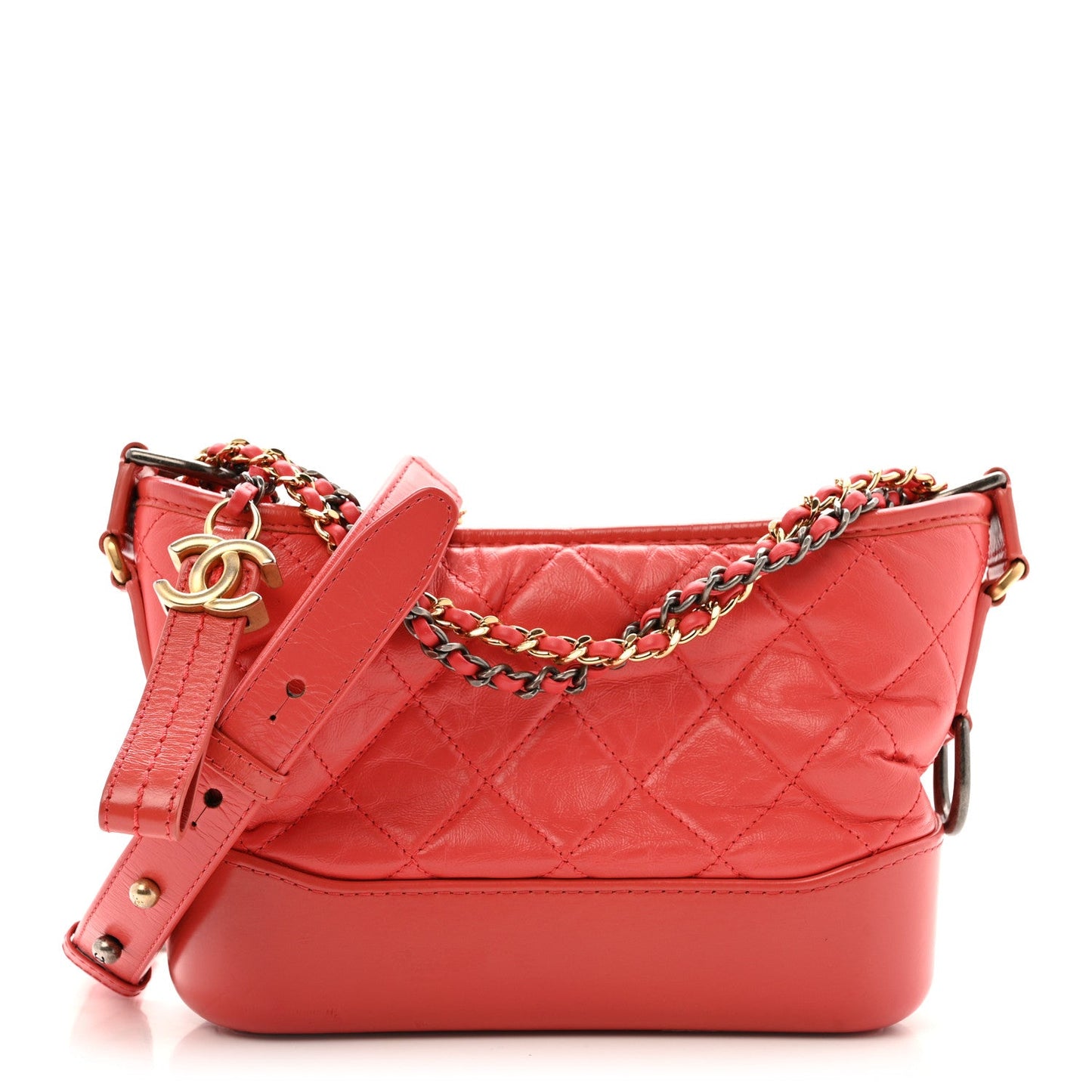 Aged Calfskin Quilted Small Gabrielle Hobo Pink