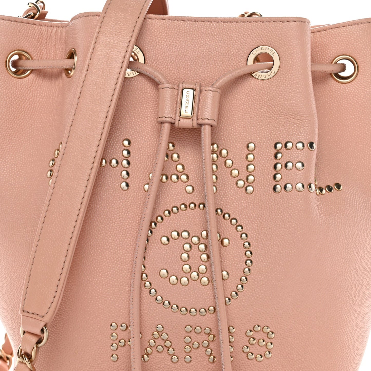 Caviar Deauville Drawstring Bucket Bag Light Pink