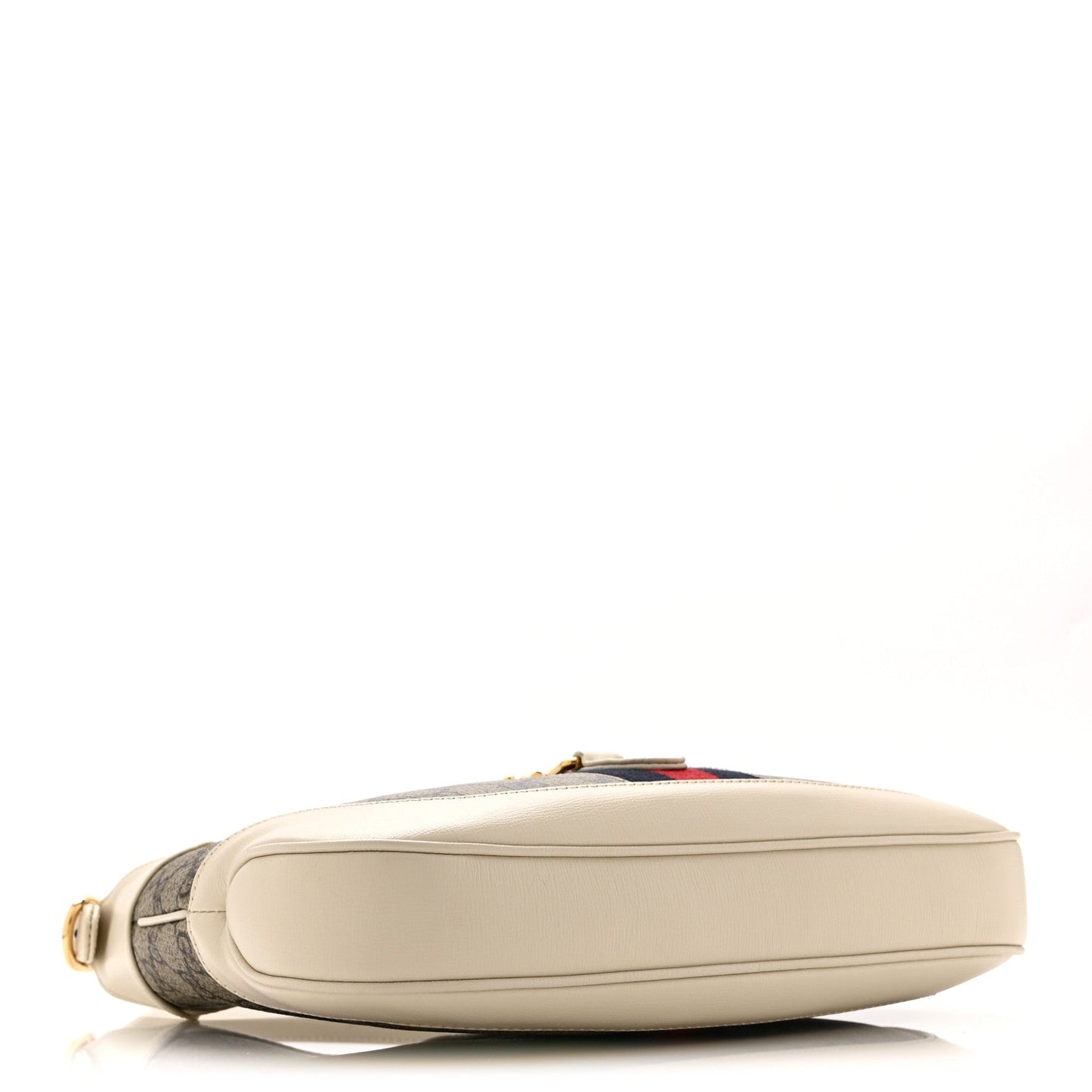 GG Supreme Monogram Azalea Calfskin Web Small Jackie 1961 Hobo Beige Ebony Mystic White