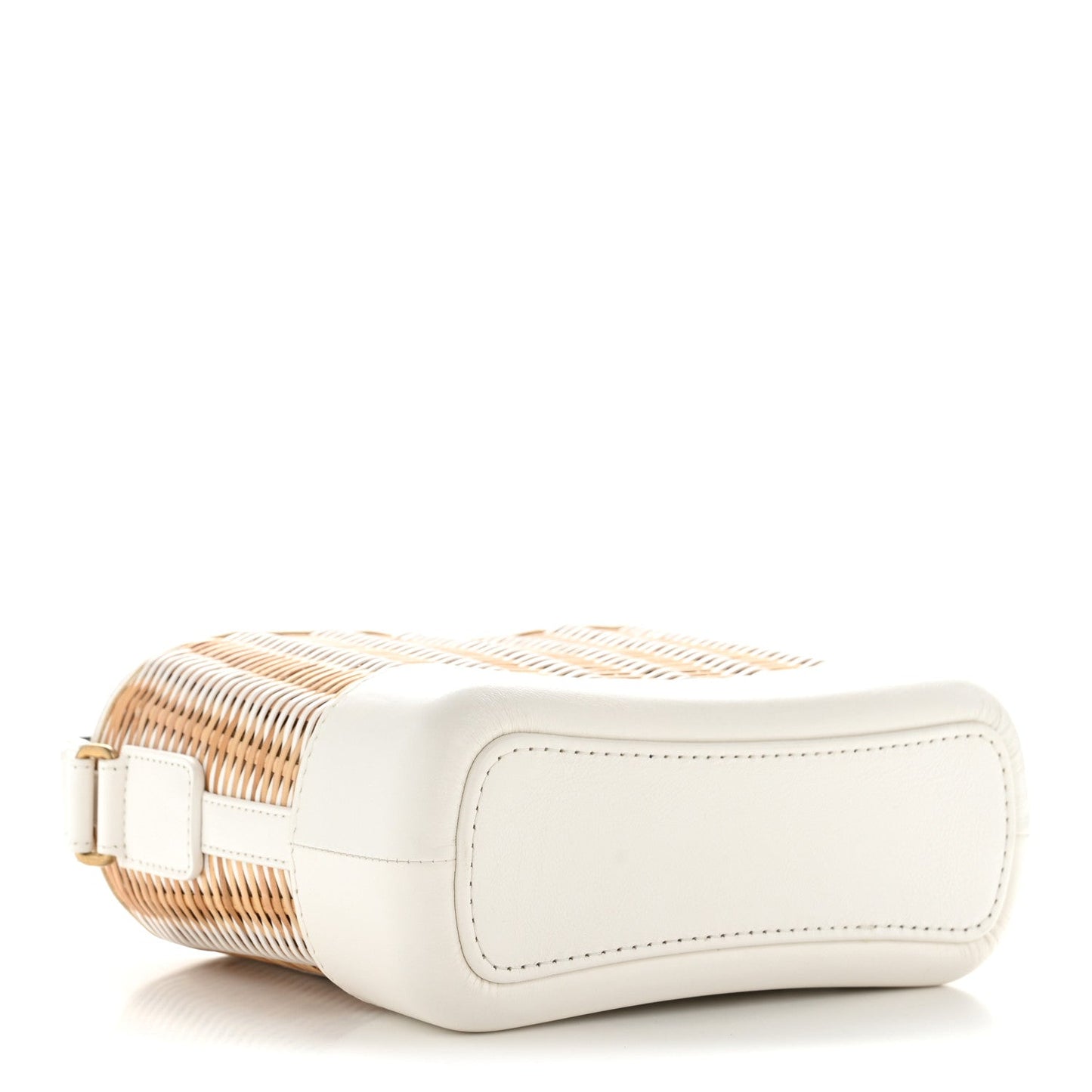 Rattan Calfskin Small Gabrielle Hobo Beige Ivory