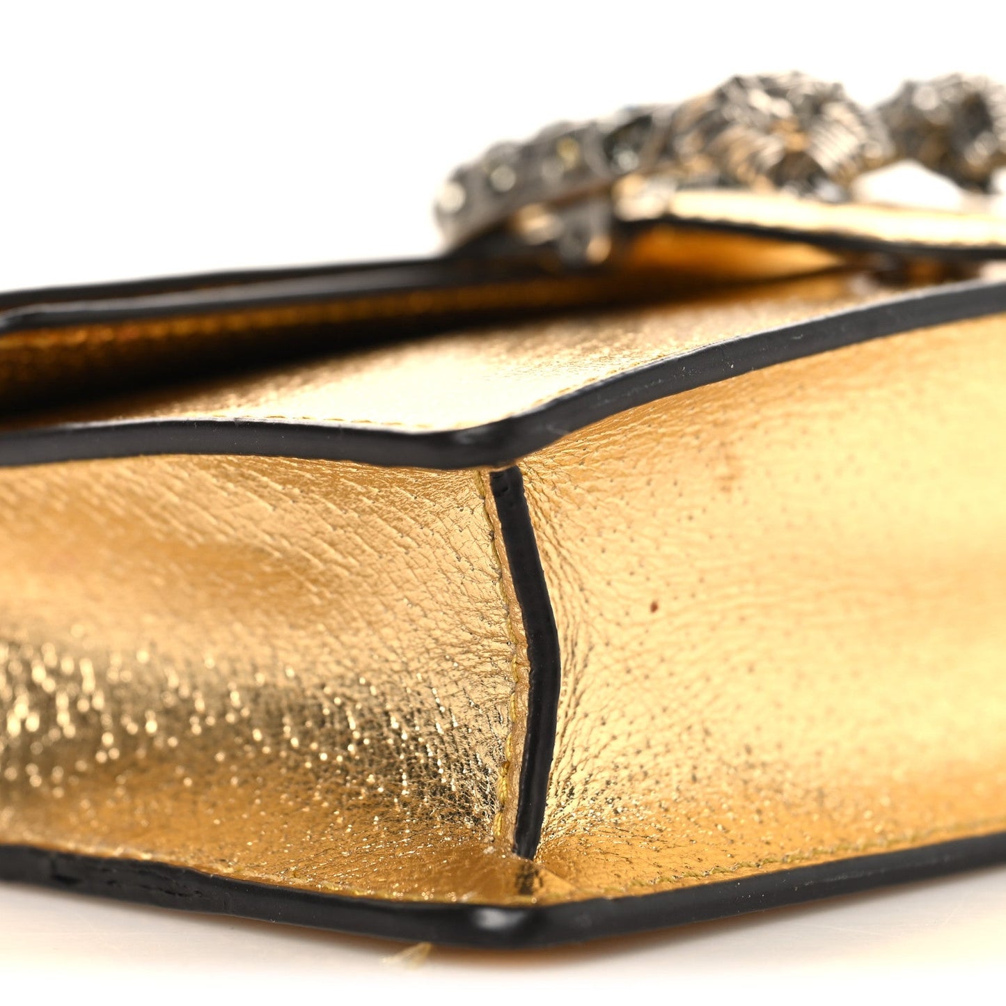 Metallic Calfskin Super Mini Dionysus Shoulder Bag Gold