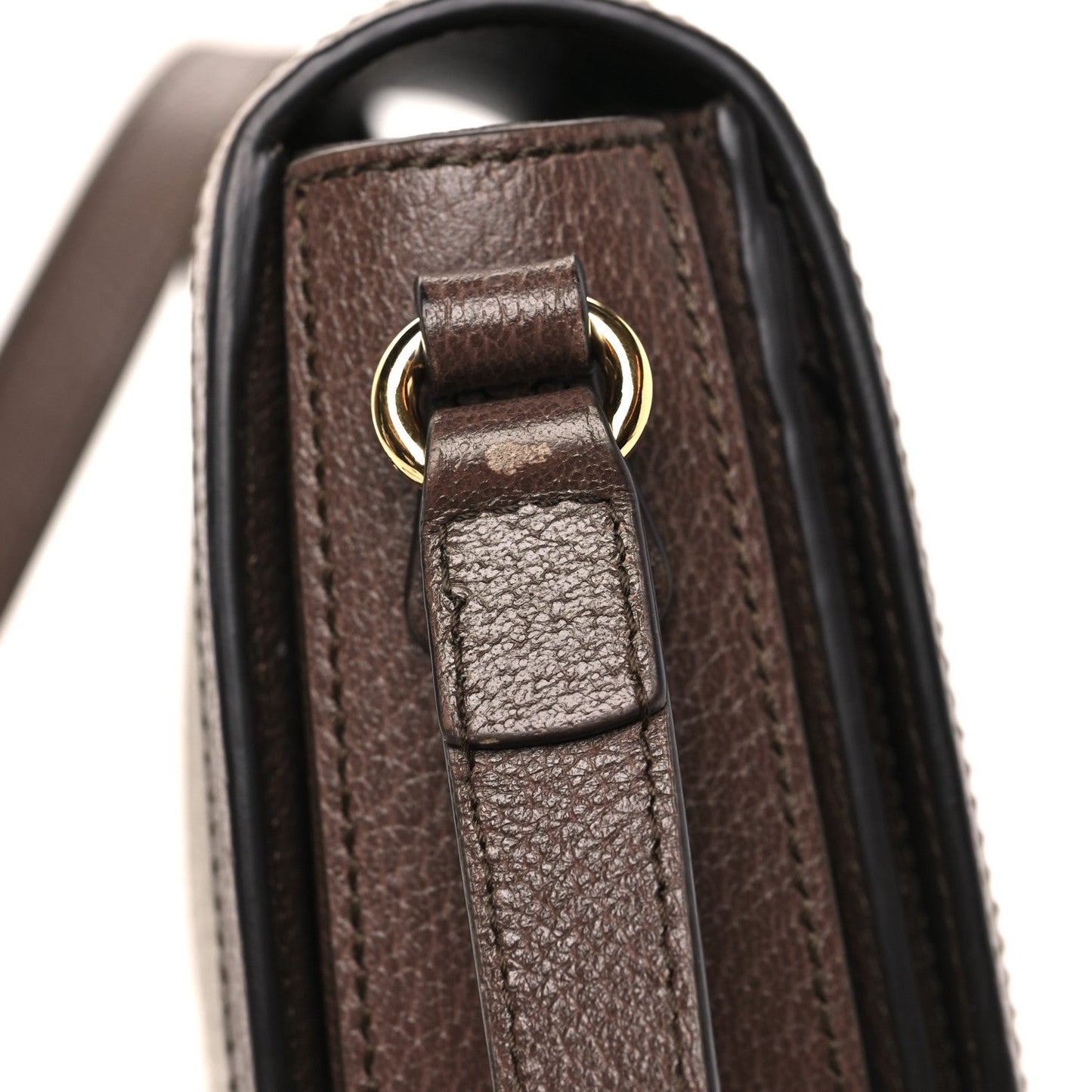GG Supreme Monogram Web Small Ophidia Flap Messenger Bag Brown