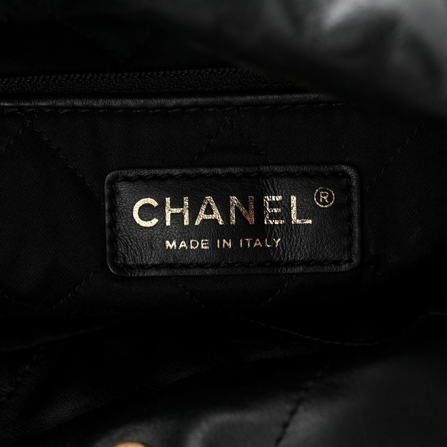 Shiny Calfskin Quilted Small Chanel 22 Black