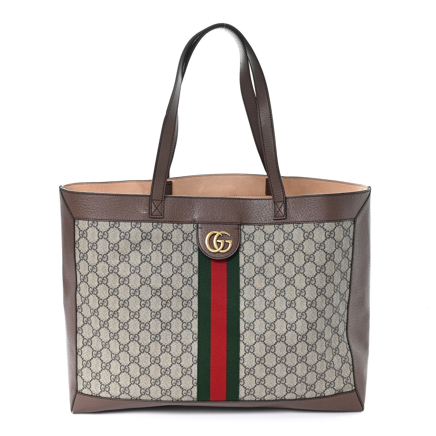 GG Supreme Monogram Web Ophidia Tote Brown