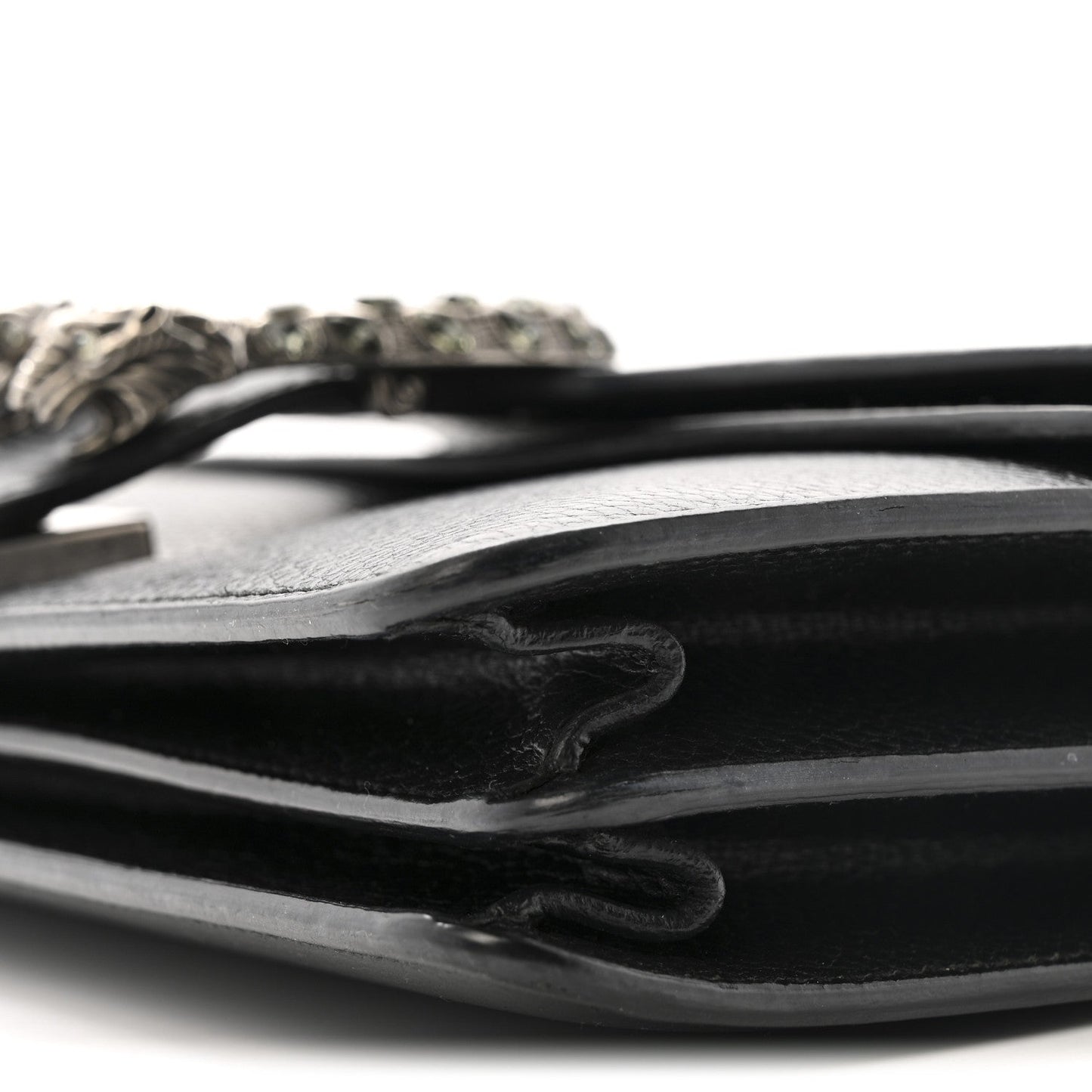 Pebbled Calfskin Small Dionysus Shoulder Bag Black