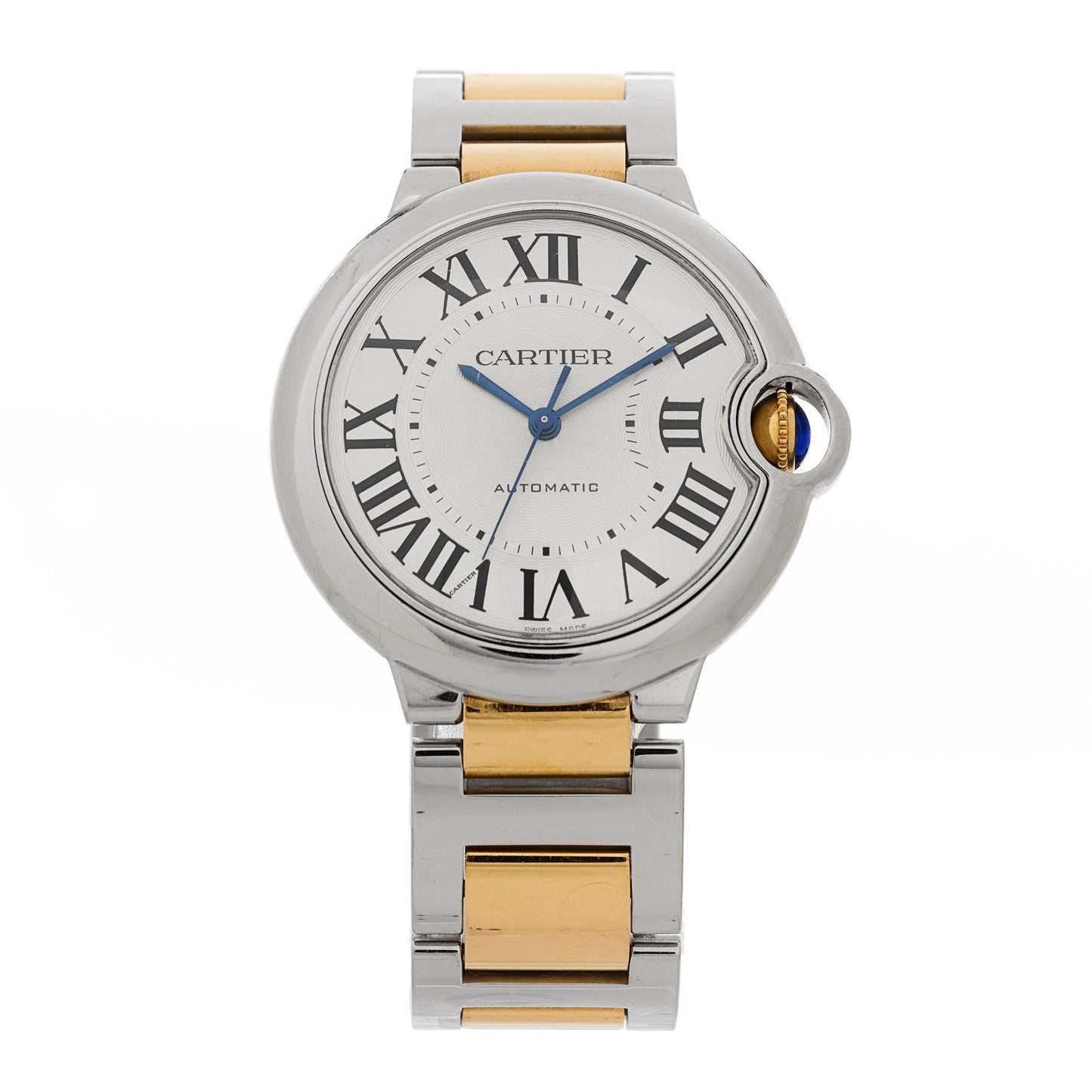 Stainless Steel 18K Yellow Gold 36mm Ballon Bleu De Cartier Automatic Watch