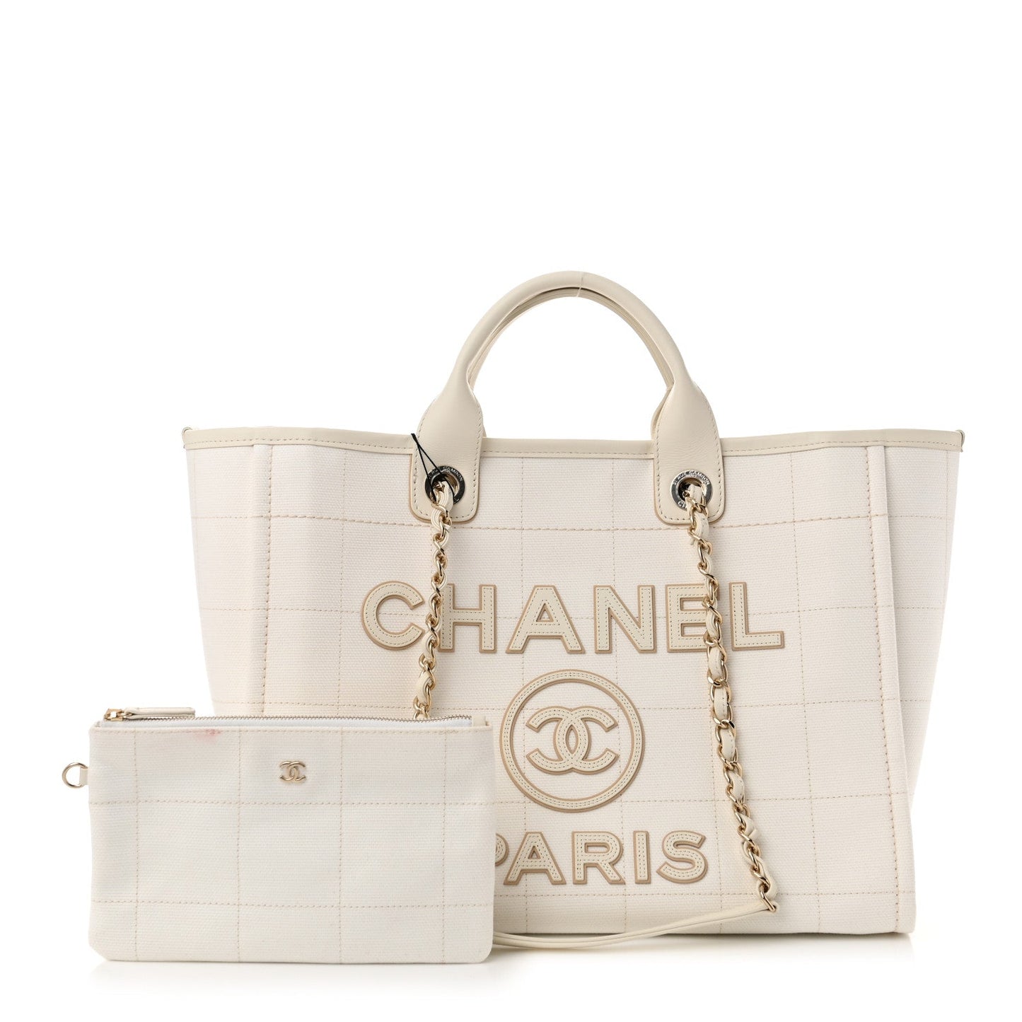 Cotton Medium Deauville Tote White