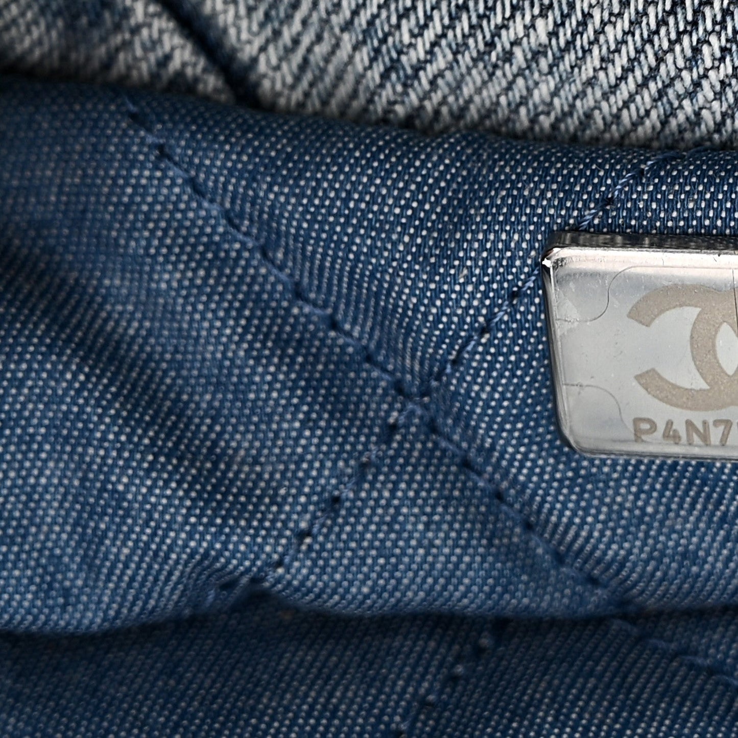 Denim Quilted Chanel 22 Blue