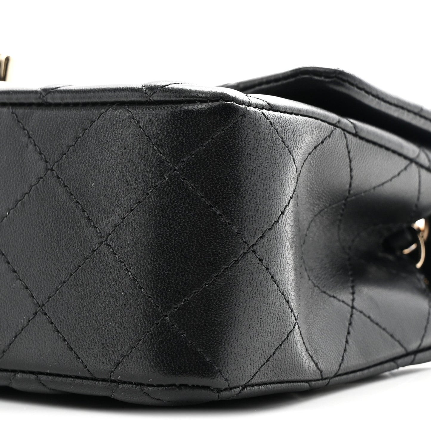 Lambskin Quilted Mini Rectangular Flap Black