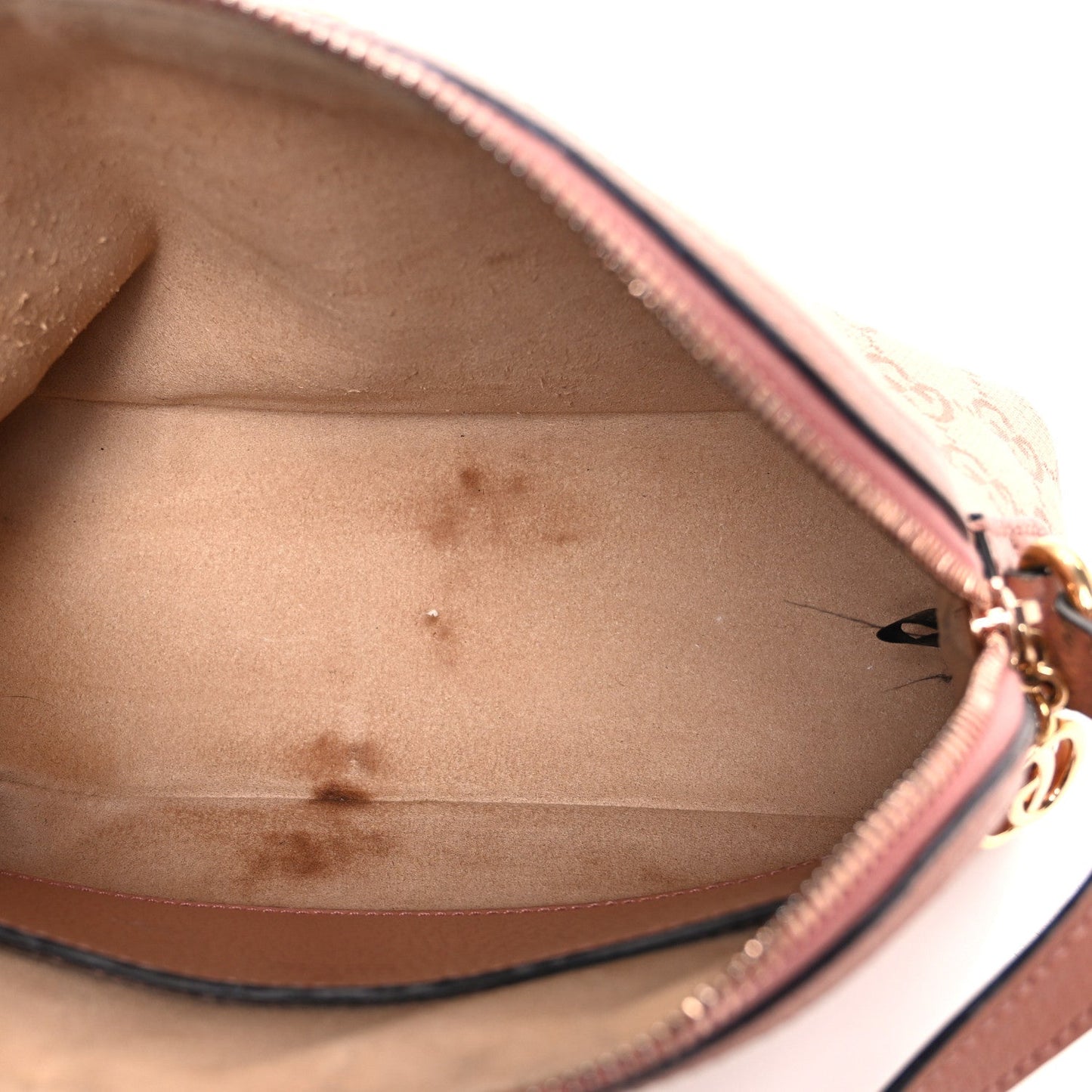 Monogram Textured Dollar Calfskin Small Ophidia Dome Shoulder Bag Cloche Rose Pink