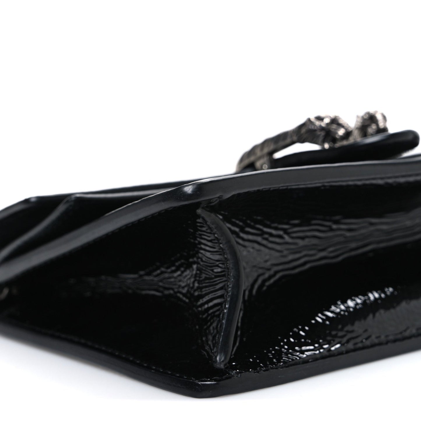 Crinkled Patent Mini Dionysus Shoulder Bag Black