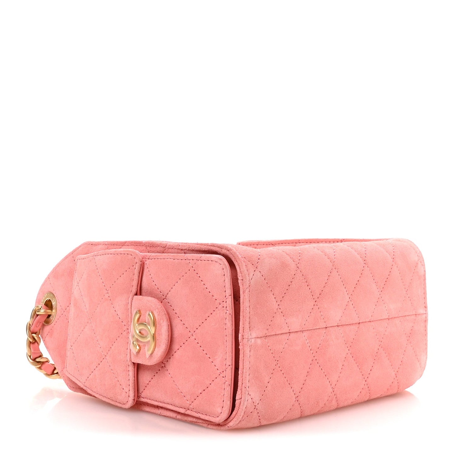 Suede Quilted Mini Chanel 25 Handbag Pink