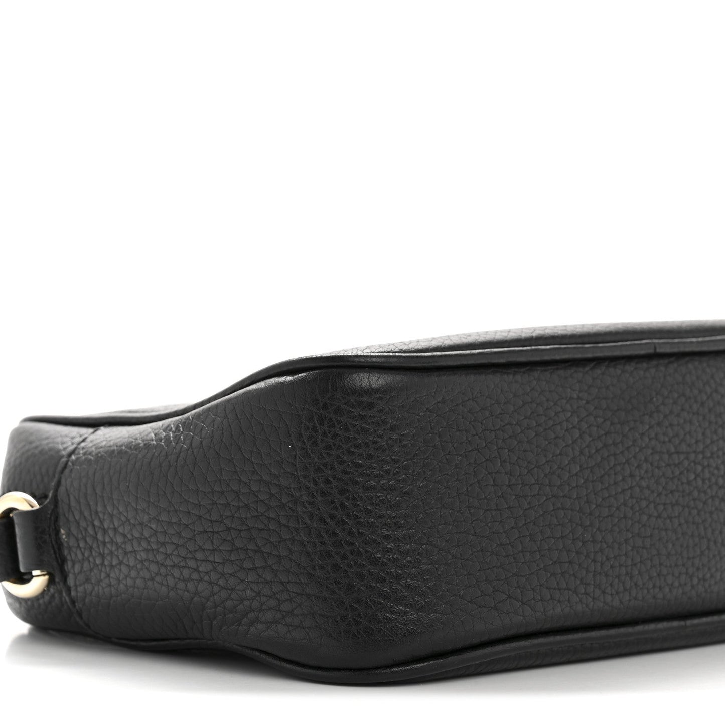 Pebbled Calfskin Small Soho Disco Bag Black