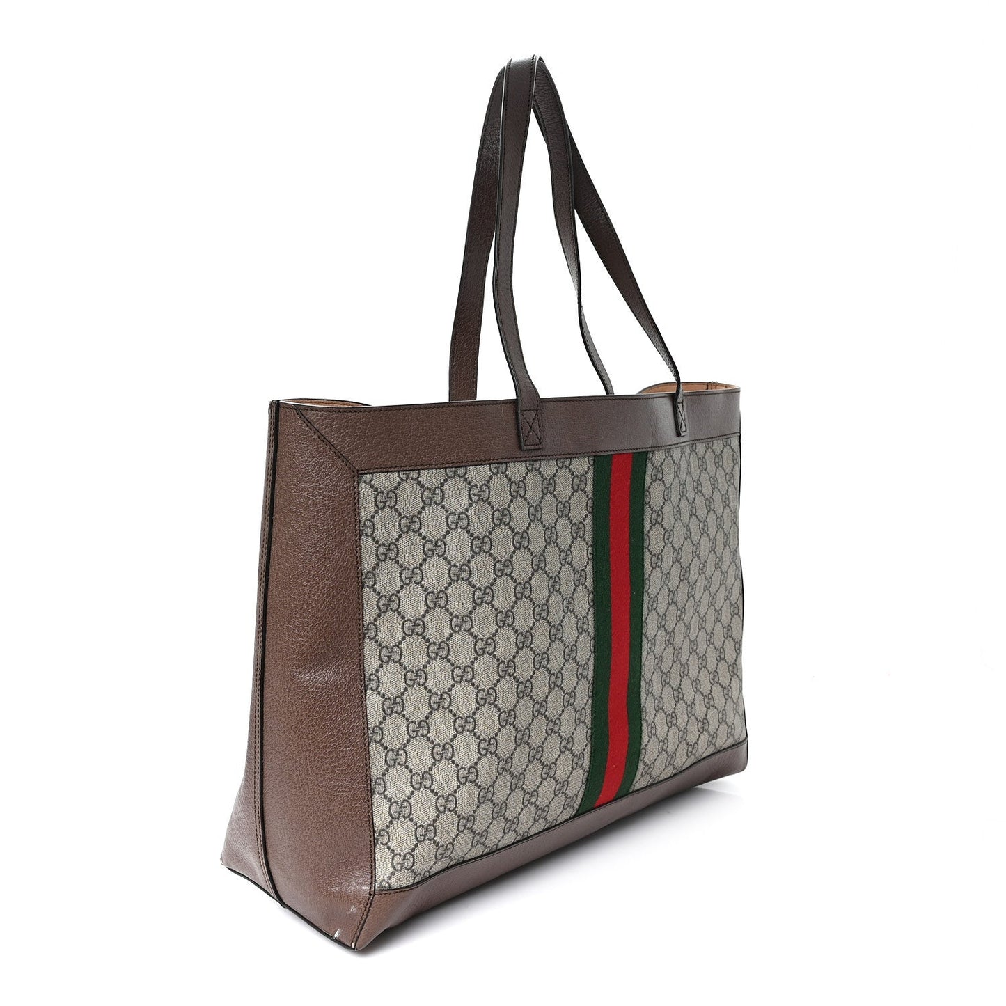 GG Supreme Monogram Web Ophidia Tote Brown
