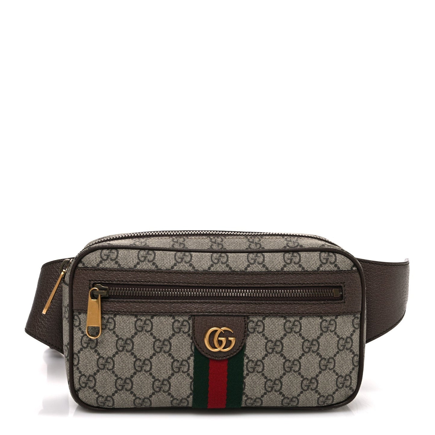 Soft GG Supreme Monogram Medium Ophidia Belt Bag Dark Brown
