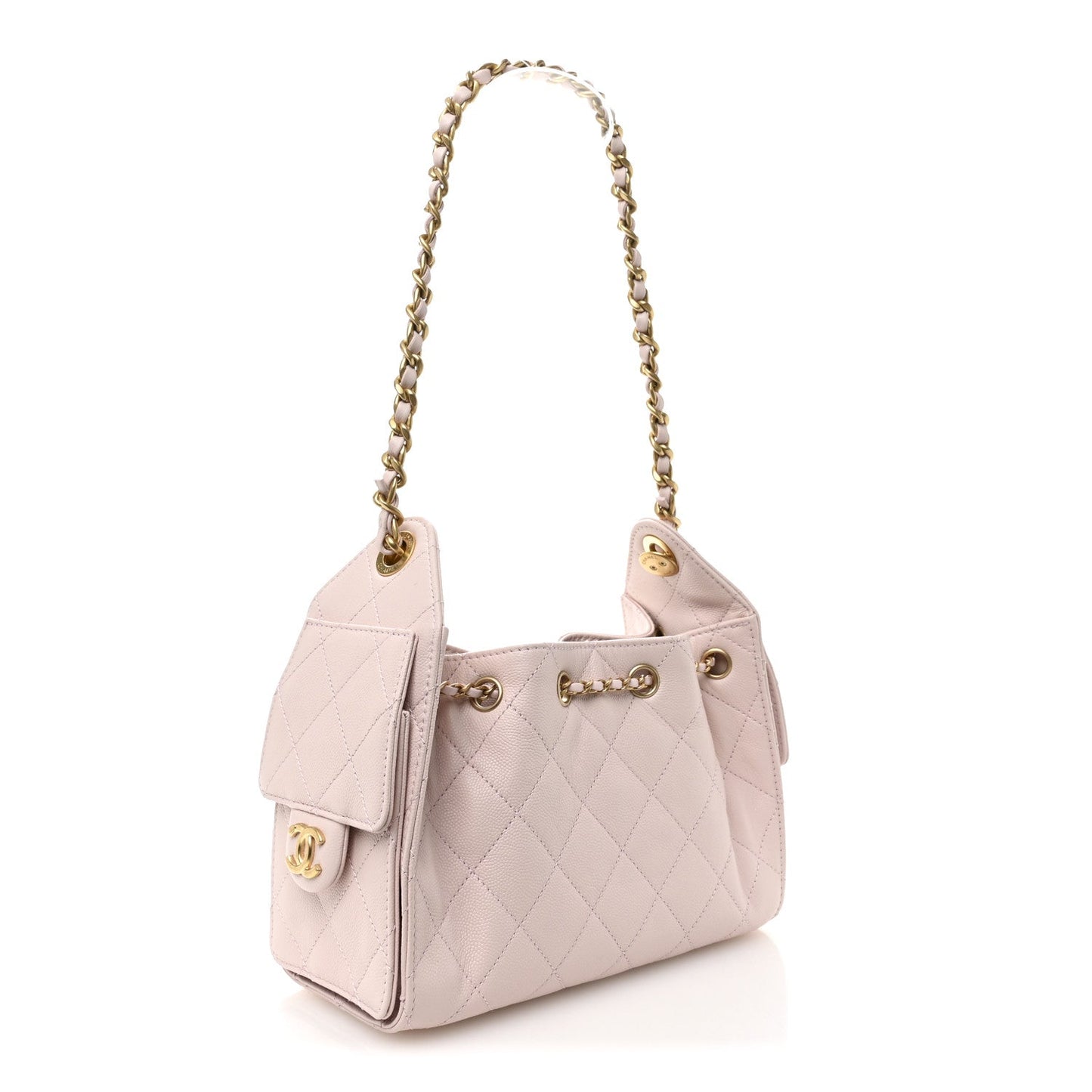 Caviar Quilted Mini Chanel 25 Handbag Light Pink