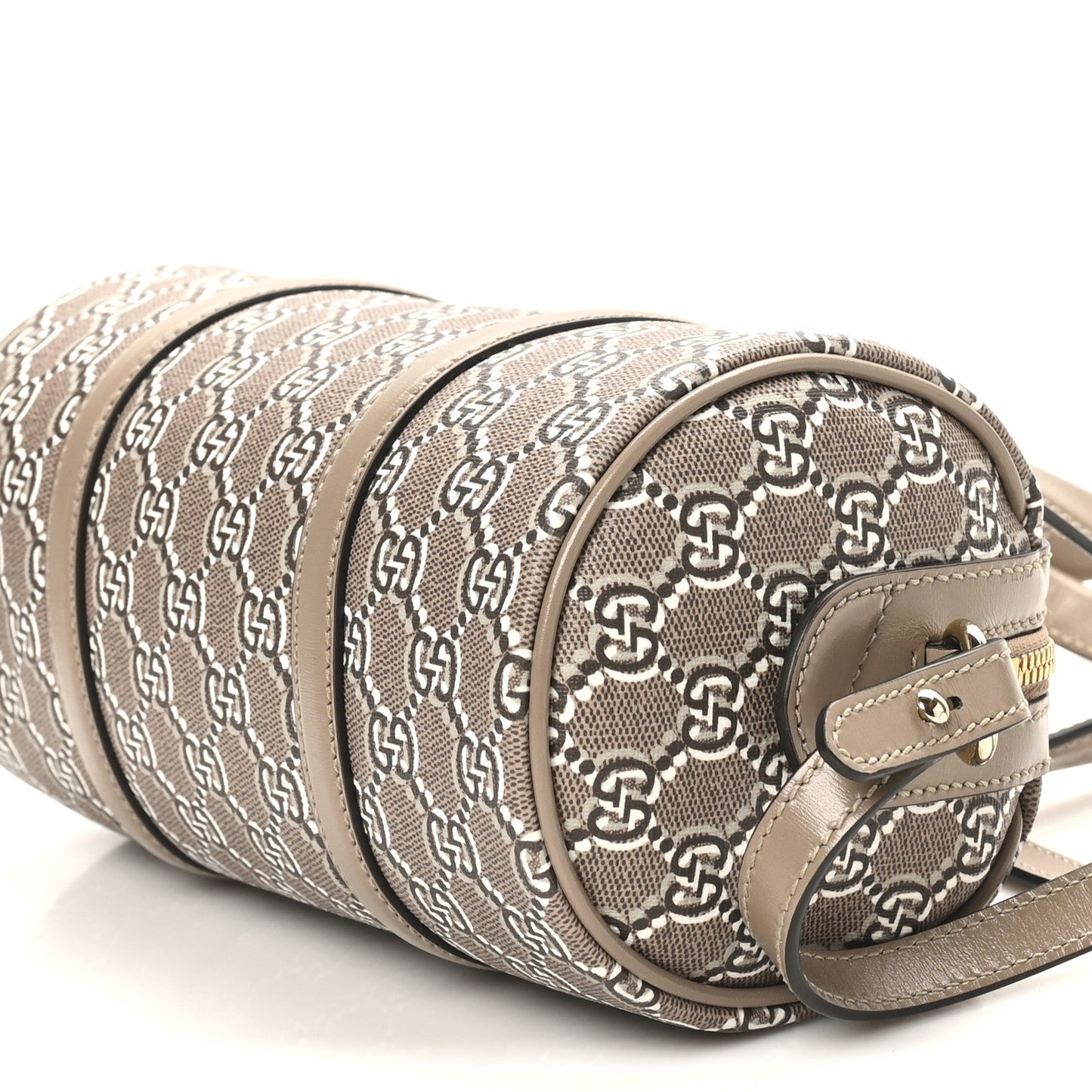 GG Shadow Monogram Ophidia Top Handle Bowler Bag Taupe
