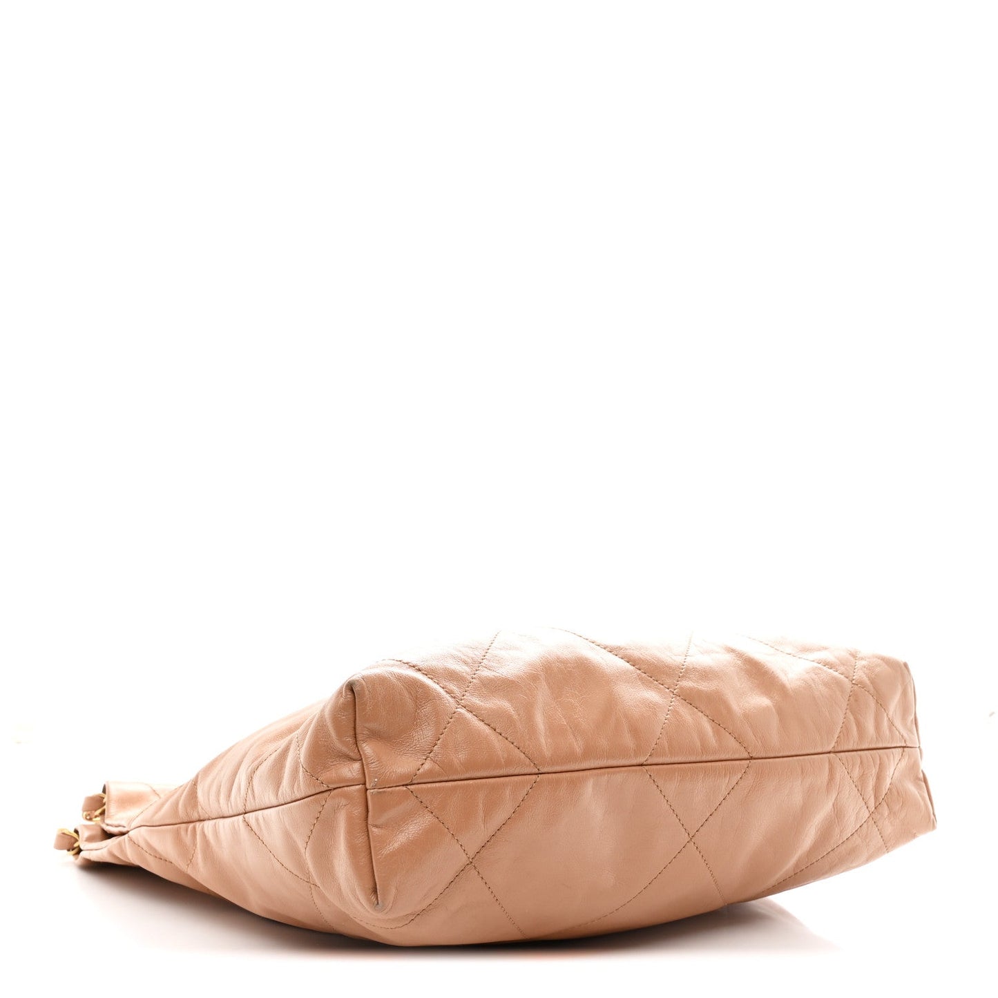 Shiny Calfskin Quilted Small Chanel 22 Beige
