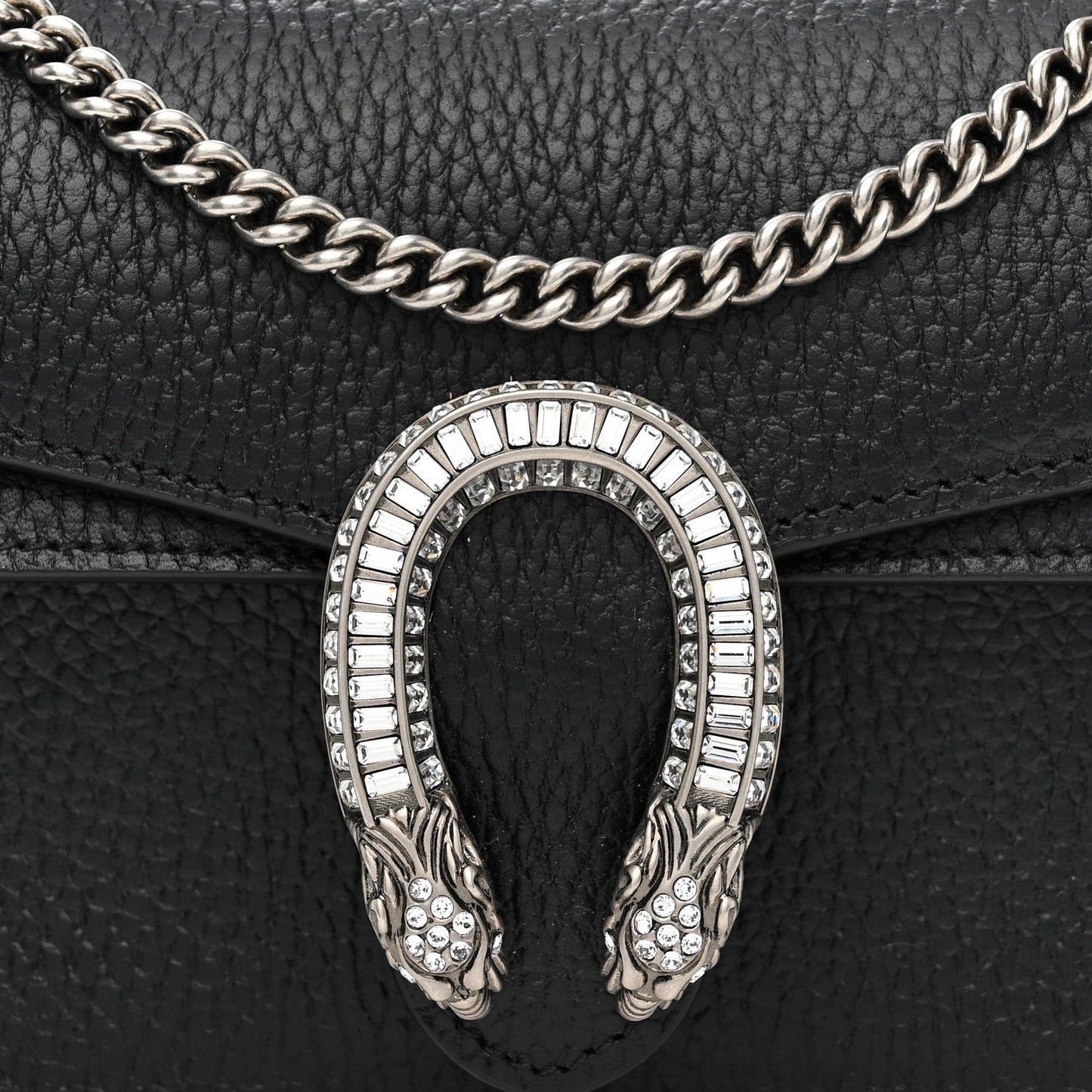 Dollar Calfskin Crystal Mini Dionysus Top Handle Bag Black Crystal