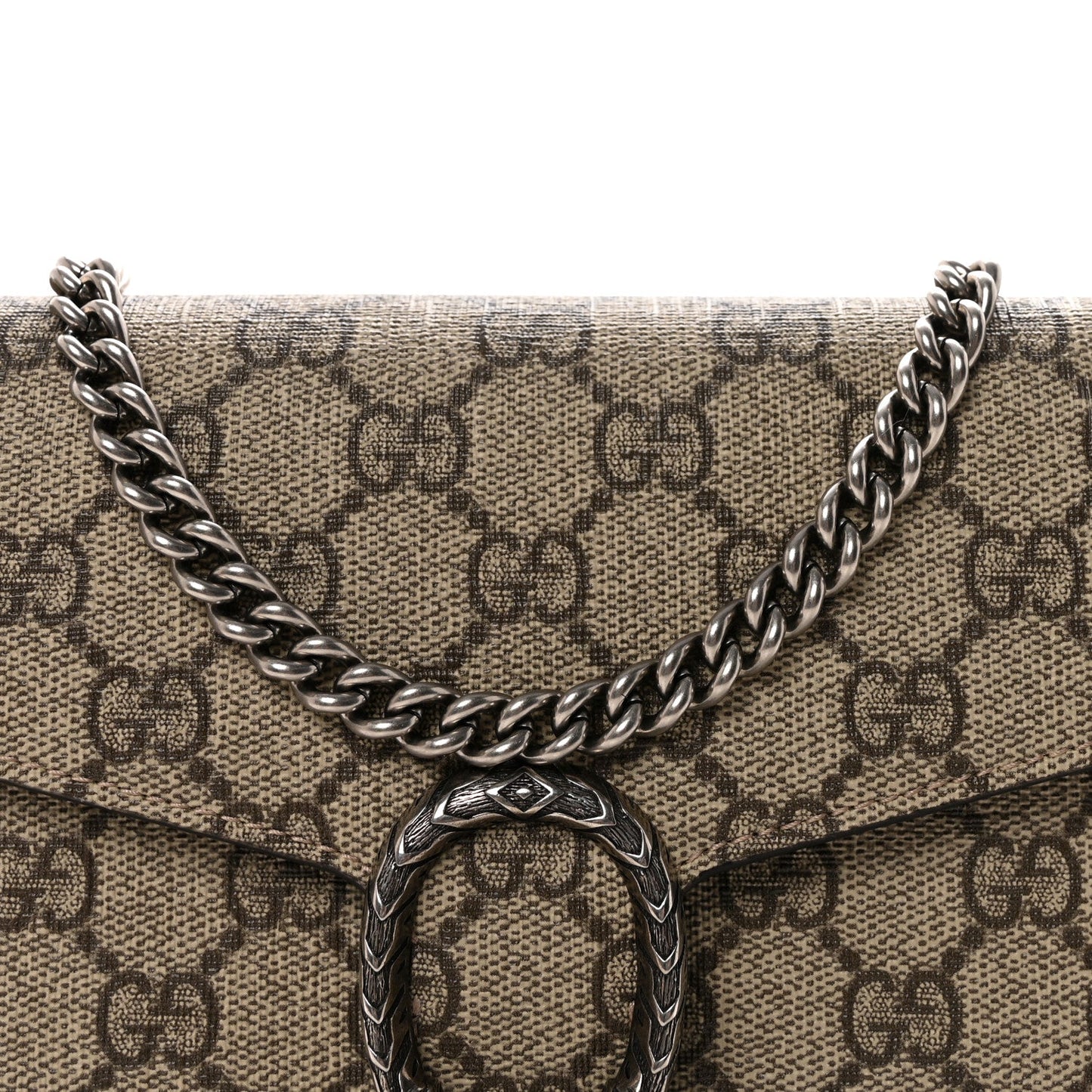 GG Supreme Monogram Mini Dionysus Chain Wallet Beige Taupe