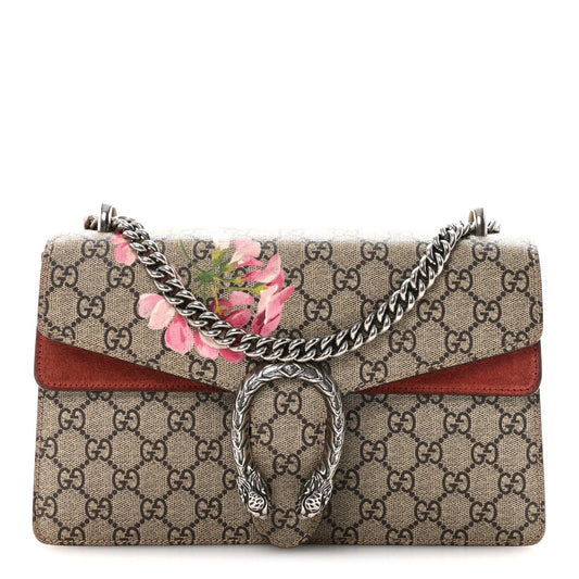 GG Supreme Monogram Blooms Small Dionysus Shoulder Bag Beige Multicolor Dry Rose