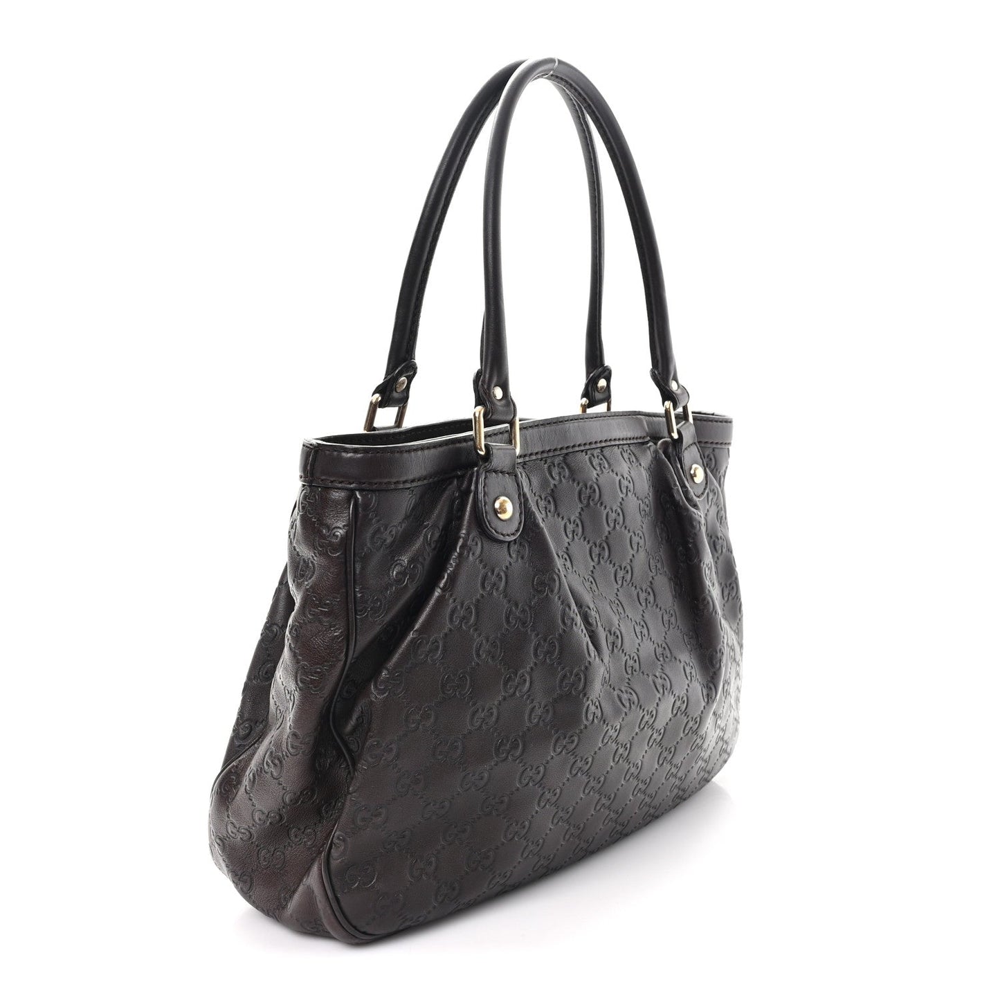 Guccissima Medium Sukey Top Handle Tote Chocolate