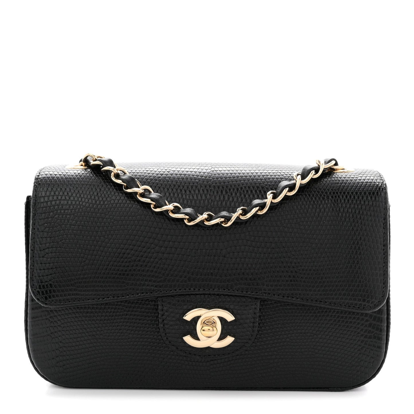 Lizard Mini Rectangular Flap Black