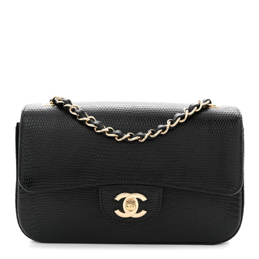 Lizard Mini Rectangular Flap Black