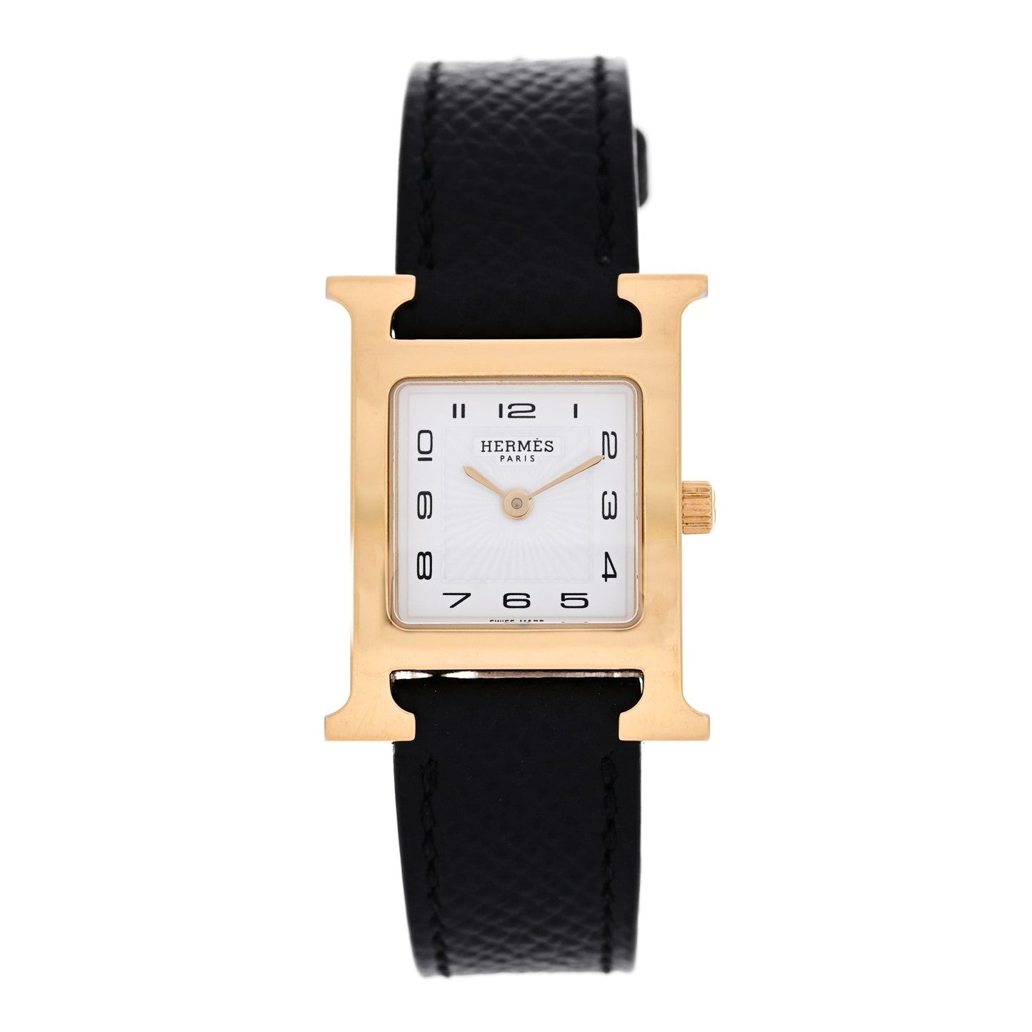 Stainless Steel Epsom 21mm Heure H Hour Quartz Watch Noir