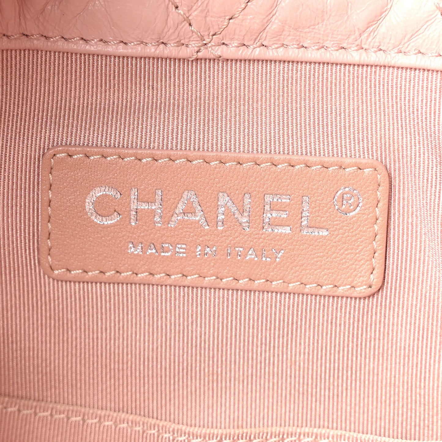 Aged Calfskin Quilted Small Gabrielle Backpack Pink