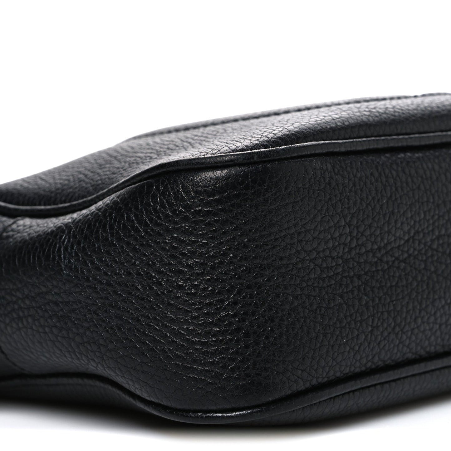 Pebbled Calfskin Small Soho Disco Bag Black
