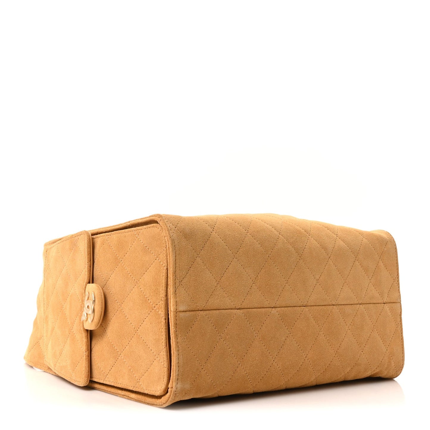 Suede Quilted Medium Chanel 25 Handbag Beige