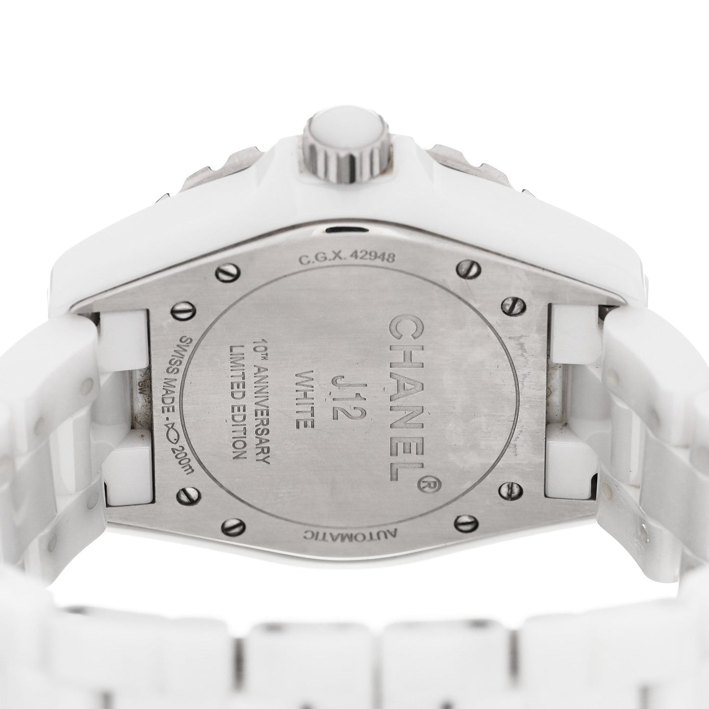 Stainless Steel Ceramic 38mm J12 Phantom Automatic Watch White